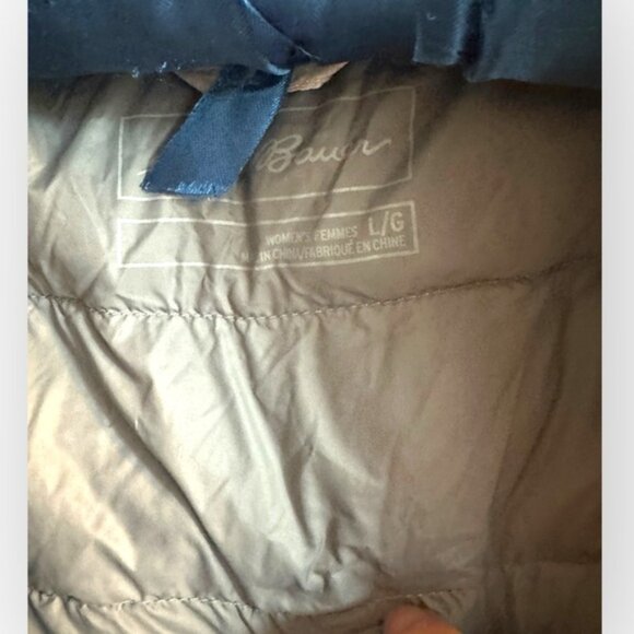 Eddie Bauer 650 fill Woman’s Light Grey Cirruslite Down Feather full zip Vest L - Picture 6 of 7